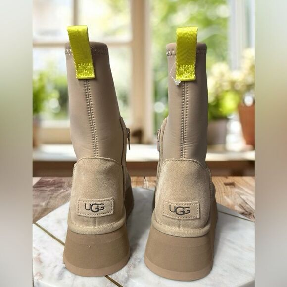 NEW UGG Women's Classic Dipper Sand Platform Shearling Suede Boots 1144031 SZ 9 - Picture 10 of 13